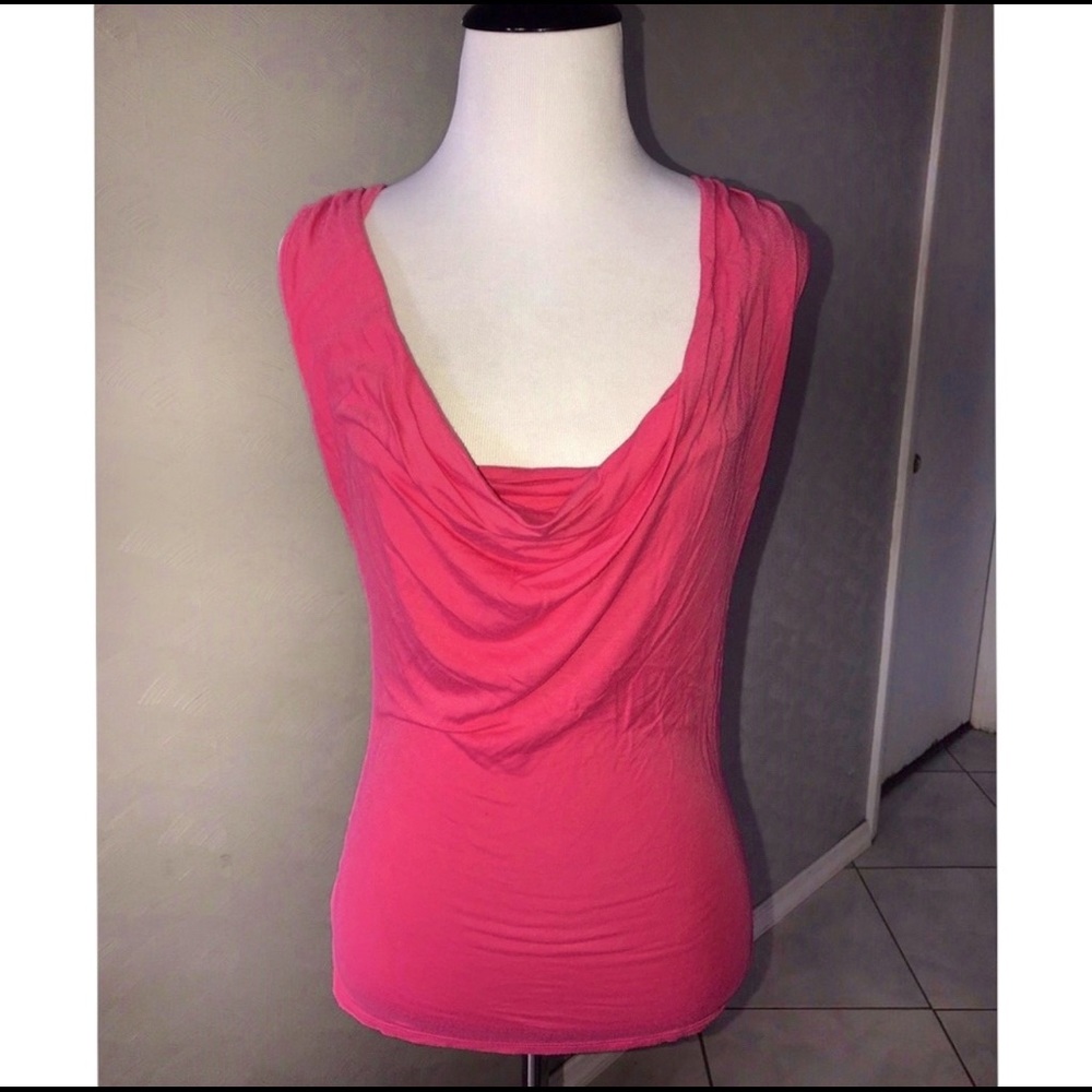 EUC Bebe pink cowl neck tank top